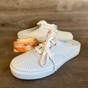 Vans Authentic Mule Pastel Checkerboard Misty Blue Size 6.5 Women's NWOB